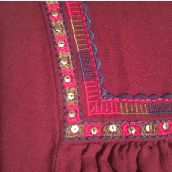 Madewell burgundy peasant top - size small - Picture 2 of 7